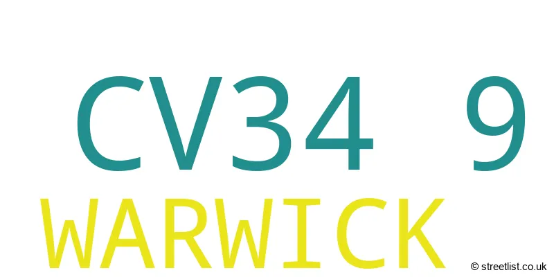 A word cloud for the CV34 9 postcode